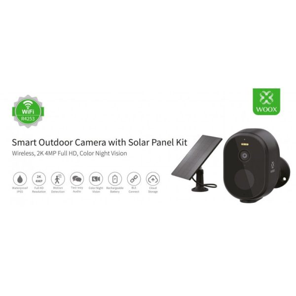 WOOX WiFi Smart vanjska kamera + solarni panel,Ultra HD 2K microSD (max. 128GB),IP65 vodootporna - Slika 3