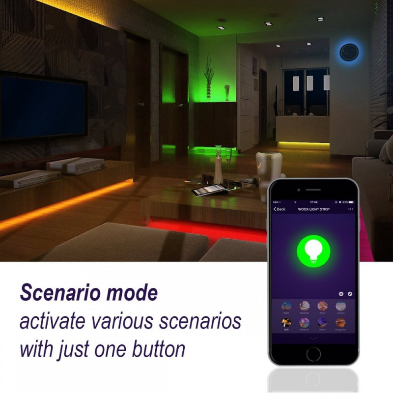 WOOX WiFi Smart LED traka RGB + toplo bijela,5m,24W - Slika 5