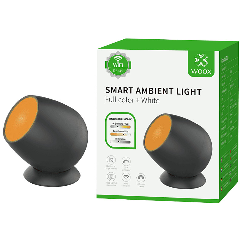 WOOX WiFi Smart LED ambijentalna stolna svijetiljka RGB+CCT,2.2W,210lm