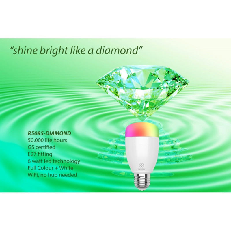 WOOX WiFi Smart LED RGB+CCT žarulja E27,6W,500lm - Slika 4