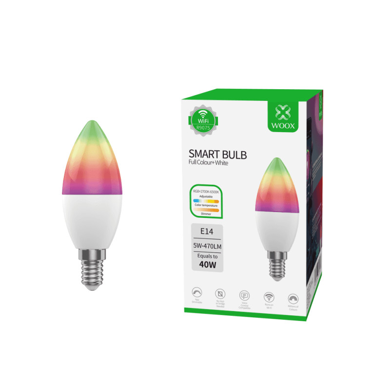 WOOX WiFi Smart LED RGB+CCT žarulja E14,5W,470lm